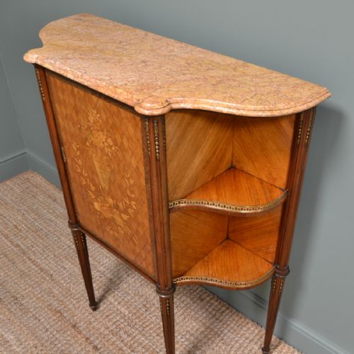 fig 1. Spectacular Kingwood Victorian Inlaid Antique Side Cabinet