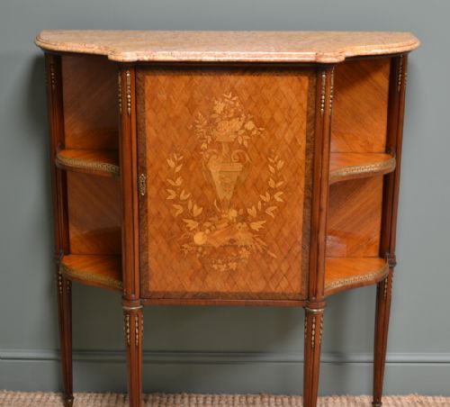 fig 2. Spectacular Kingwood Victorian Inlaid Antique Side Cabinet
