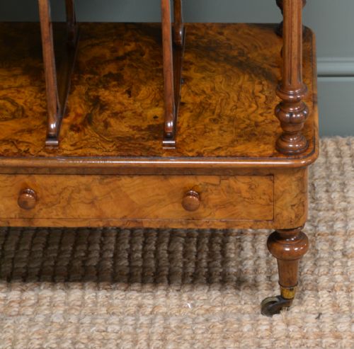 fig 1. Spectacular Figured Walnut Antique Canterbury Whatnot