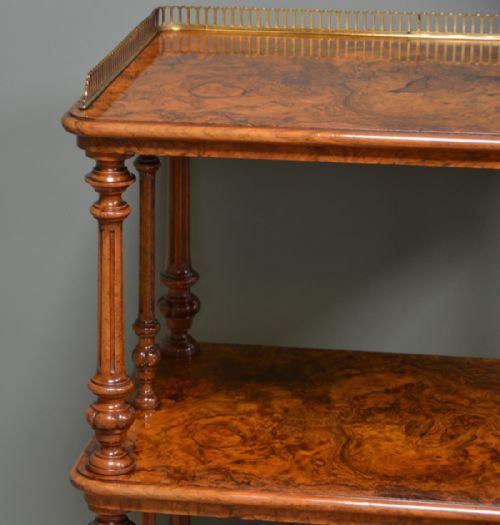fig 2. Spectacular Figured Walnut Antique Canterbury Whatnot