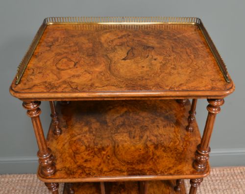 fig 3. Spectacular Figured Walnut Antique Canterbury Whatnot