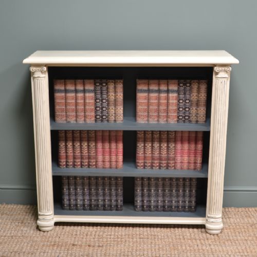 Antique Victorian Painted Open Bookcase