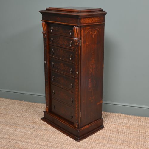 fig 3. Unusual Victorian Painted Antique Wellington Chest