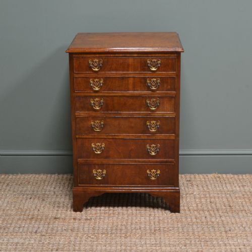 Superb Quality Small Victorian Figured Mahogany Antique Chest of Drawers