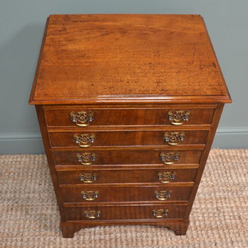 fig 1. Superb Quality Small Victorian Figured Mahogany Antique Chest Of Drawers