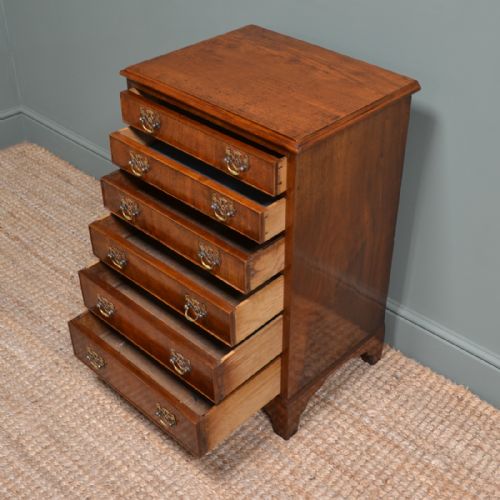 fig 2. Superb Quality Small Victorian Figured Mahogany Antique Chest Of Drawers
