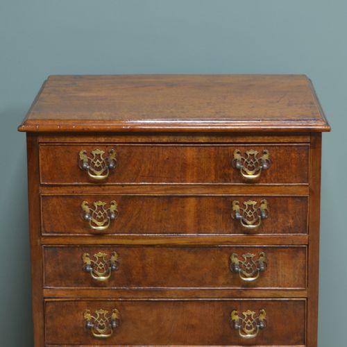 fig 3. Superb Quality Small Victorian Figured Mahogany Antique Chest Of Drawers