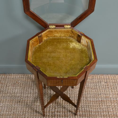fig 3. Elegant Edwardian Mahogany Glazed Antique Bijouterie Table