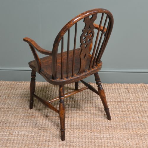 fig 1. Country Georgian Elm Wheel Back Antique Windsor Chair