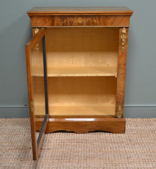 fig 2. Magnificent Golden Walnut Antique Inlaid Pier Cabinet