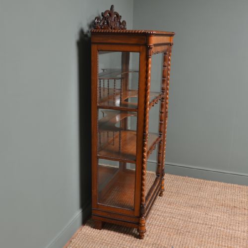 fig 1. Spectacular Victorian Walnut Antique Display Cabinet