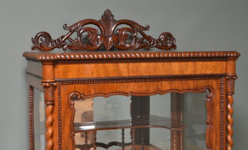 fig 2. Spectacular Victorian Walnut Antique Display Cabinet
