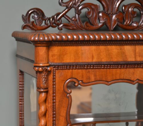 fig 3. Spectacular Victorian Walnut Antique Display Cabinet