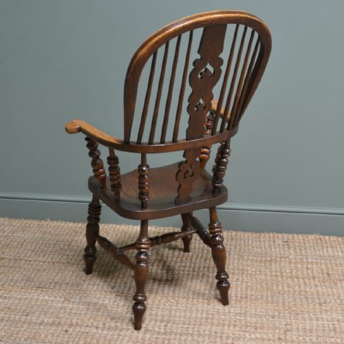 fig 1. Quality Elm & Ash Broad Arm Antique Windsor Chair