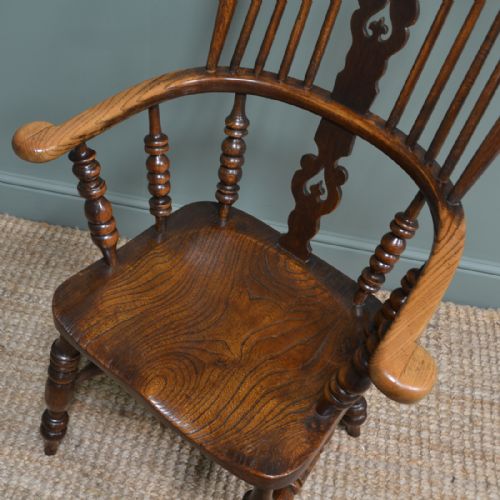 fig 3. Quality Elm & Ash Broad Arm Antique Windsor Chair