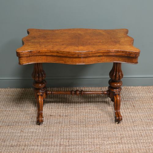 Stunning Figured Walnut, Victorian Antique Card Table