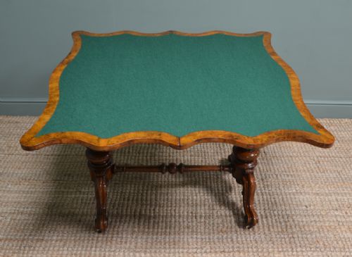fig 3. Stunning Figured Walnut, Victorian Antique Card Table 