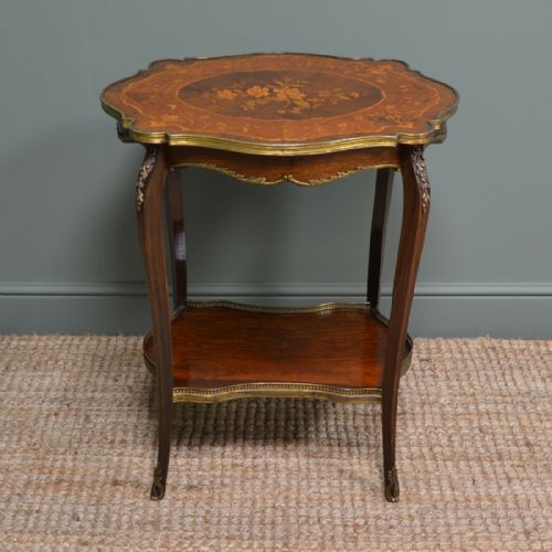 Spectacular Victorian Inlaid Walnut Antique Occasional Table