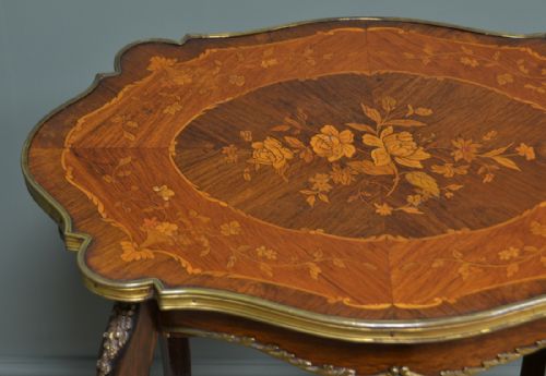 fig 2. Spectacular Victorian Inlaid Walnut Antique Occasional Table