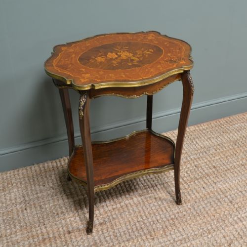 fig 3. Spectacular Victorian Inlaid Walnut Antique Occasional Table