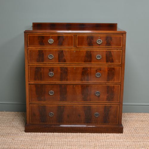 Quality Edwardian Flamed Mahogany Antique Chest of Drawers