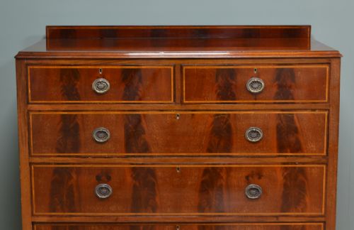 fig 2. Quality Edwardian Flamed Mahogany Antique Chest Of Drawers