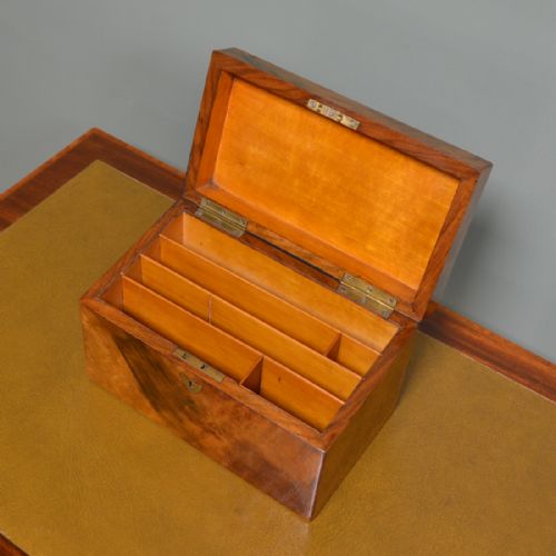 fig 1. Victorian Figured Walnut Antique Stationery Box