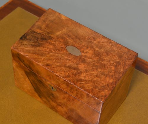 fig 2. Victorian Figured Walnut Antique Stationery Box