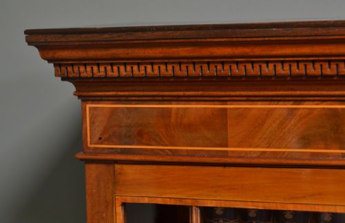 fig 3. Spectacular Large Figured Mahogany Victorian Antique Library Bookcase