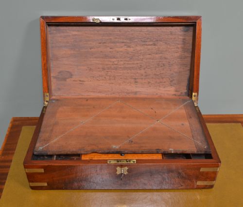 fig 2. Sensational Figured Walnut Antique Writing Slope 