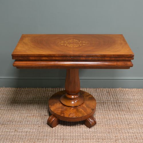 Fine Quality Victorian Figured Mahogany Tea Table