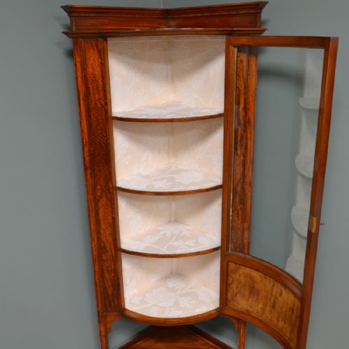 fig 2. High Quality Satinwood Inlaid Antique Corner Cabinet