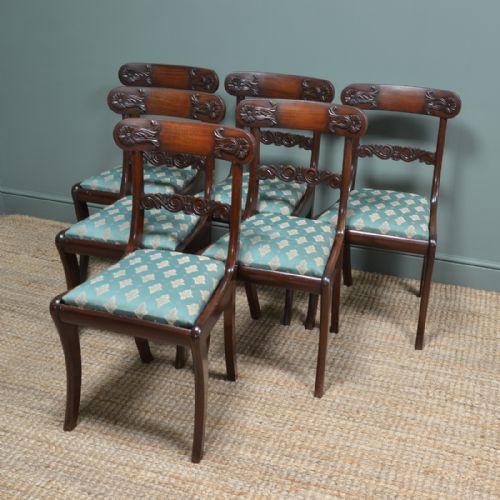 Set of Six Regency Mahogany Antique Dining Chairs