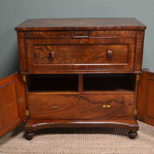 fig 1. Quality Victorian Mahogany Antique Secretaire Chest