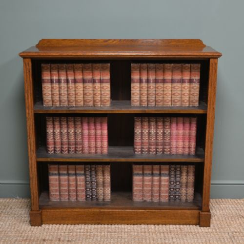Quality Victorian Antique Oak Open Bookcase
