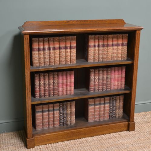 fig 1. Quality Victorian Antique Oak Open Bookcase
