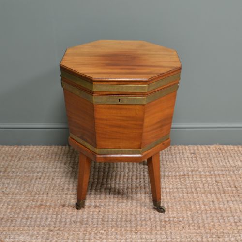 George III Mahogany Octagonal Antique Cellarette