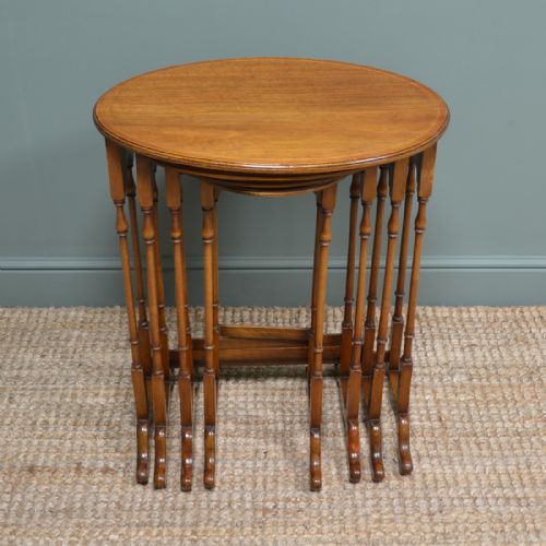 Nest of Four Edwardian Mahogany Antique Occasional Tables
