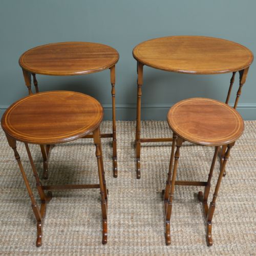 fig 2. Nest of Four Edwardian Mahogany Antique Occasional Tables