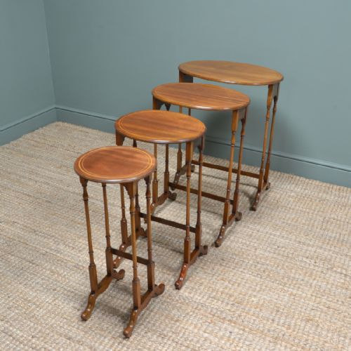 fig 3. Nest of Four Edwardian Mahogany Antique Occasional Tables