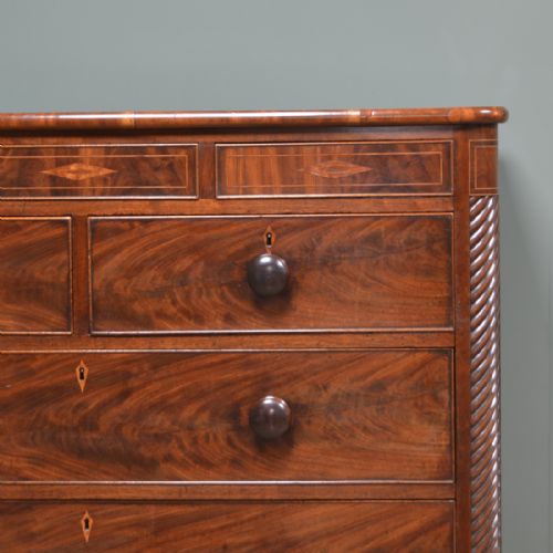 fig 2. Large Flamed Mahogany Victorian Antique Chest Of Drawers