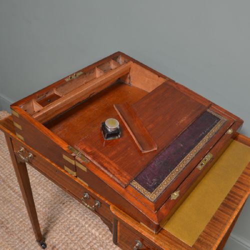 fig 1. Beautifully Figured Victorian Antique Walnut Writing Slope