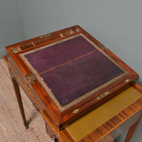 fig 2. Beautifully Figured Victorian Antique Walnut Writing Slope