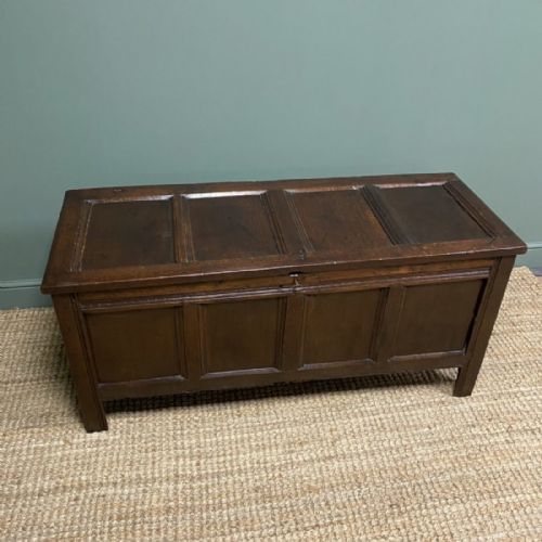 fig 1. Seventeenth Century Period Panelled Oak Antique Coffer