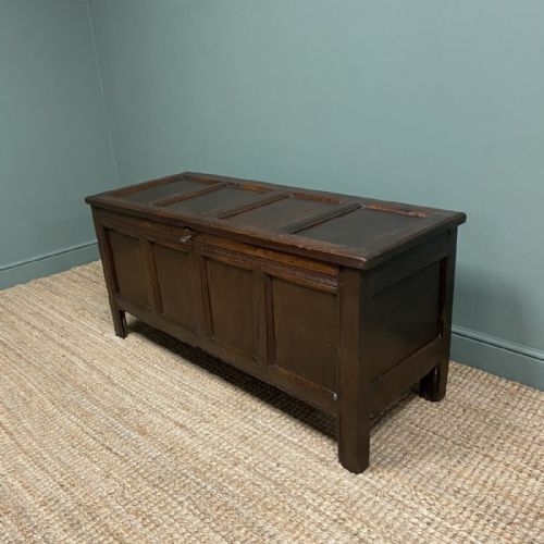 fig 2. Seventeenth Century Period Panelled Oak Antique Coffer