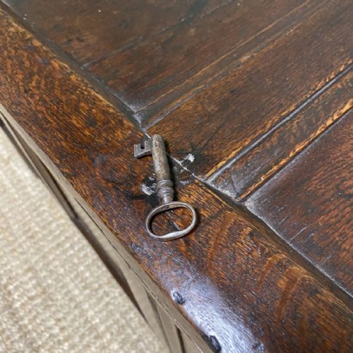 fig 3. Seventeenth Century Period Panelled Oak Antique Coffer