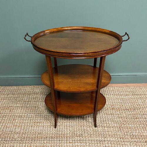 Elegant Edwardian Mahogany Antique Tray Topped Occasional Table