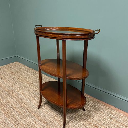 fig 1. Elegant Edwardian Mahogany Antique Tray Topped Occasional Table