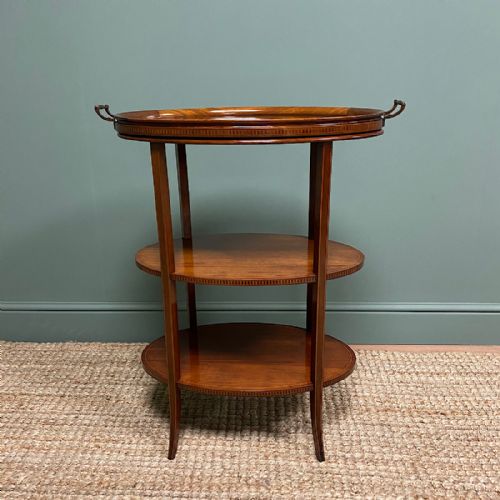 fig 2. Elegant Edwardian Mahogany Antique Tray Topped Occasional Table