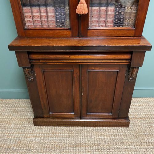 fig 1. Small Slim Victorian Mahogany Antique Bookcase